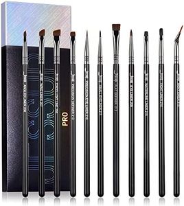 Jessup Eyeliner Brush Set, Professional Eye Liner Makeup Brushes 11pcs, Angled Flat Definer Ultra Fine Bent Pencil Point Eyeliner Brushes for Precision Liner, T324