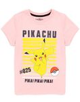 Pokemon T-Shirt for Girls | Kids Pikachu Game Pink Character Top | Gamer Clothing Merchandise 13-14 Years