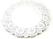 Happium 100 Pcs White Cake Decorating Pads Lace Paper Doilies 12.5'' (32cm) Doilies Disposable Paper Placemats Cake Packaging Pads for Wedding Tableware Food Decoration