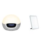 Lumie Bodyclock Shine 300 – Wake-up Light Alarm Clock with Radio, 15 Sounds and Sleep Sunset & Vitamin L - Slim Light Box for Effective SAD Light Therapy