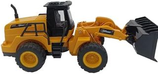 Top Race 8-Inch RC Front Loader Toy Truck - Construction Toys for Kids - RC Excavator, Dump Truck, Sand Box Tractor Toys - 5 Channel RC Loader Bulldozer - Fully Functional with Controller for Kids