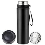 Sonncson Insulated Stainless Steel Water Bottle-Vacuum Coffee Cup with,Large Capacity Double Walled Sport Travel Mug,Wide Mouth Leak Proof Flask Cup,BPA Free (32oz) Black