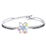 FEELMEM Atomic Science Gift Chemist Gift Think Like A Proton And Stay Positive Bracelet Chemistry Science Jewelry Gift for Scientist Physicist Chemist Teacher Graduates (Think like a-bracelet)