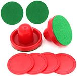 Jindizi Air Hockey Pushers, 2 Pack Plastic Air Hockey Accessories Lightweight Air Hockey Pucks and Paddles Replacement Pucks & Slider Pusher Goalies for Game Tables