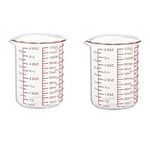 High Borosilicate Glass Measuring Cup-V-Shaped Spout，Glass Measuring Beaker for Kitchen or Restaurant, Easy to Read, 120 ML (4 Oz)-Pack of 2