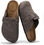 Project Cloud Women’s Genuine Suede Footbed Clogs for Women - Memory Foam Arch Support Clog Slippers for Women - Trendy Slip-ons Women's Mules & Clogs Sandals (Benton, GREYWOOL, 10)