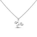 Diamond Letter Necklace Letter L Pendant Sterling Silver Initial Necklace with 0.03 Carat Certified Canadian Diamonds | POLAR LIGHT Diamonds Jewelry for Women