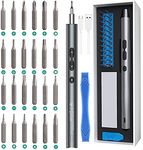 (Upgraded Version) Electric Screwdriver 28 in 1 Precision Power Screwdriver Set with 24 Bits and USB Cable, Portable Magnetic Repair Tool Kit with LED Lights for Phones Watch Jewelers Computers