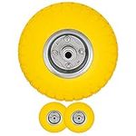 Bond Hardware 10" Yellow Sack Truck Hand Trolley Cart Wheelbarrow Solid Rubber Wheel Tyre Tires (Pack of 2)