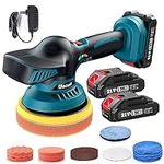 Cordless Buffer Polisher kit w/ 2 X 2.0 Batteries, Uaoaii 6-in Polisher for Car Detailing, 6 Variable Speed, 26 Car Buffer Waxer Kit for Car Boat Detailing/Polishing, Scratch Removing