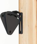 SMARTSTANDARD Barn Door Large Size Latch Lock Black Privacy Latch Lock for Sliding Door Work for Pocket Doors Garage and Shed Wood Glass Gates