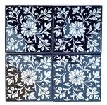 Shiv Kripa Blue Pottery Home Decor Tile Ceramic High Lighter Wall Bathroom Tiles 4 x 4 Inch Set of 4 Tiles (Black & White)