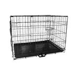 Signzworld Puppy Dog Crate 2 Doors 30 inch with Removal Tray Folding Metal Pet Training Cage Animal Carrier Medium