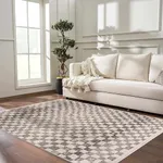 Hauteloom Benjy Living Room, Bedroom Area Rug - Farmhouse - Cream, Beige, Tan - 18" x 18"