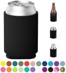 Swagify Blank Beer Can Coolers (12-Pack), Can Cooler Sleeves, Customizable Bulk Sublimation Can Coolers, Extra-Thick Collapsible Drink Insulator Sleeve, for Party Beverages, (Black), CAN-12-BLACK