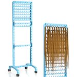 Yumkfoi Adjustable Braiding Hair Rack 160 Pegs, Double-Sided Standing Hair Holder for Braiding Hair, Adjustable Height Braid Rack with Wheels, Hair Separator Stand Hair Extension Holder for Stylists