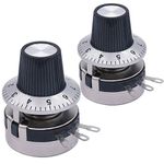 Taiss/2pcs Single Turn Rotary Carbon Linear Variable Potentiometer + 2pcs Knob ，WTH118-2W 10K Ohm