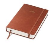 Wykeham's Executive Journal – 2025 Day Per Page Diary and Planner – Personalisation Available (Brown, A5)