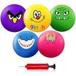 Hymaz 5 Pack 9" Inflatable Bouncy Balls for Kids Toddlers Toy Balls Beach Balls Sensory Toys Ball Party Favors Playground Toys & Games Outdoor Activities