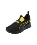 Puma Unisex-Kid Hobbes Junior Black-Pelé Yellow-Speed Yellow Sneaker - 5 UK (39187203)