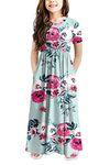 storeofbaby Flower Dress for Girls Summer High Waist Maxi with Pockets