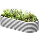 BTDVR 8FT(L)×3FT(W)×2FT(H) Raised Garden Bed Outdoor for Vegetable, Clearance Raised Garden Beds for Flower, Garden Planter Box for Herb, Succulent, Fruit - White