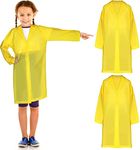 2 Pieces Kids Rain Coat Reusable Kids Raincoat Yellow Rain Poncho Jacket Rain Wear with Hat for Children Halloween Costume