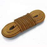 LolliBeads (TM) 3mm Flat Genuine Leather Shoe Lace Boot Lacing Strip Cord Braiding String Light Brown(72 inches)