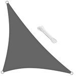 swift Sun Shade Sail 3m x 3m x 4.25m Waterproof Right Angle Triangle PES Polyester 98% UV Block 3x3x4.25 Meter Triangular Sunscreen Canopy Sail Shades for Garden Outdoor Patio with Free Ropes, Grey