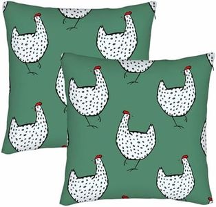 TKS MITLAN Chicken Throw Pillow Cover Set of 2 Cases Rooster Animal Dot Funny Farm Life Nature Hen Spotted Doodle Bird Fowl Meat Outdoor Decor Pillowcase Home Square 18x18 Inch Pillow Slip