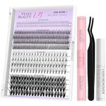 VEYESBEAUTY Lash Extension Kit One More+ Lash Clusters Kit Lash Extension Kit wispy lash clusters Mixed Length Eyelash Extension Kit (Instavolume kit, 5-16mm)