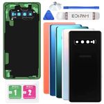 Eonpam Back Cover Glass for Samsung Galaxy S10+ Plus G975 Rear Glass Replacement with Camera Lens + Repair Kit Genuine Rear Housing (Prism Black)