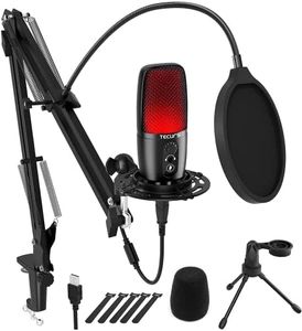 TECURS USB Microphone, Condenser Microphone Kit for Computer, Podcast Mic Set, PC Condenser Mic with Boom Arm for Gaming,Streaming,YouTube,Recording,Chatting