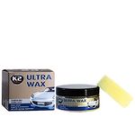 K2 Ultra CAR WAX Carnauba Polish UV Protection Deep Shine GREAT WATER BEADING 250g + Free Applicator