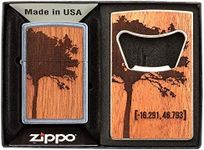 Zippo Woodchuck Bottle Opener Gift Set Lighter, Wood, One Size (49066)