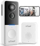 ieGeek Video Doorbell Wireless with Chime - 1080P HD Doorbell Camera, Smart Home Security Door Bell Voice Message and Changer, Two-Way Audio, PIR Detection, Easy Installation, Night Vision