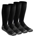 Cherokee Men's Light Comfort Compression Over-The-Calf Socks, Black (4 Pairs), Shoe Size: 6-12