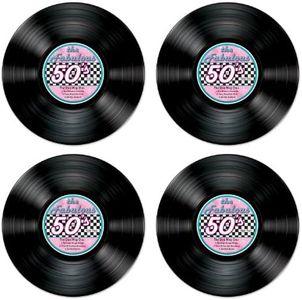 Beistle 54072 4-Pack Record Cutouts, 13-1/2-Inch