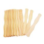 Natural Wavy Jumbo Wood Fan 50Pcs for Wedding Fan Craft Birch Popsicle Stick Cream Handle Sticks