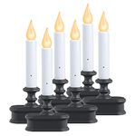 Xodus Innovations FPC1221A-6 Battery Operated LED Dusk to Dawn Window Candle with Amber Steady On or Flicker Flame, Black/Antique Bronze Pack of 6