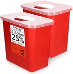 Oakridge Products Large Sharps Container for Home Use and Professional 2 Gallon (2-Pack) with Rotating lid, Biohazard Needle and Syringe Disposal, CDC Certified