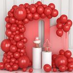 Red Balloons 106pcs Red Balloons Garland Arch Kit 18/12/10/5 Inch Matte Red Latex Balloons Red Party Decorations for Birthday Baby Showers Wedding Valentines’ Day Graduation Christmas Party Supplies