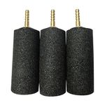 Grand 4”X1” 100X25 MM Cylinder Air Stone with Brass Nozzle Bubble Diffuser for Biofloc Fish Farming Tank Pond Aeration Aquarium (3 Stones).