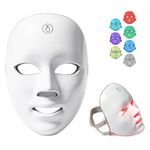 LED Face Mask Light Therapy – 7 Colour Photon Facial Mask for Skin Rejuvenation, Anti-Ageing, Acne Treatment & Wrinkle Reduction – Rechargeable LED Facial Mask for Home Spa Skincare