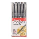 Luxor 968 Ohp Permanent Marker Set Of 5 | Fine Black