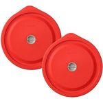 EuChoiz Silicone Storage Cover Lids Replacement for Pyrex 7402-PC 7 Cup and Anchor Hocking Glass Bowls Round Mixing Containers 2 Pack Red