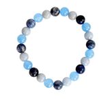 Soothing Crystals Third Eye Chakra Bracelet for Men & Women Lab Certified - Sodalite, Chalcedony & Angelite for Mental Clarity & Balance – Natural 8 mm Beads