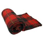 Dreamscene Check Polar Fleece Throw Travel Warm Sofa Bed Blanket 120 x 150cm - Tartan Red