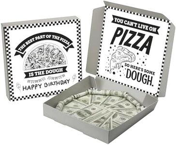 Noveread 2 Pcs Money Box for Cash Birthday Money Pizza Box Gift 10 x 10 Inch Fun Pizza Gift Boxes for Surprise Cash Gifts Money Holder Birthday Wedding Party(Money Not Inclued) (Classic)