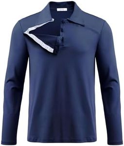 Deyeek Shoulder Surgery Shirts for Men Chemo Port Shirts for Women Adaptive Clothing Long Sleeve Tear Away Shirts